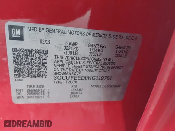 ✅ 2019 Chevrolet Silverado 1500 RST • VIN: 3GCUYEED0KG119751 • Lot: 43319772. Wystawiony na IAAI z przebiegiem 74 404 mil. Bezpłatny archiwum sprzedaży aukcyjnych z USA i szczegółowy raport historii pojazdu na DreamBid. Zdjęcie 9.