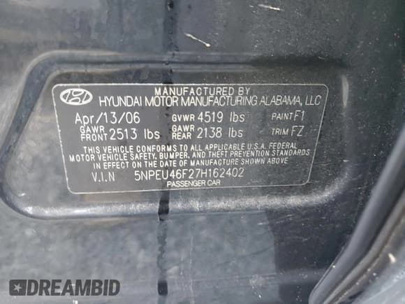 ✅ 2007 Hyundai Sonata SE • VIN: 5NPEU46F27H162402 • Лот: 42258555. Опубликован ранее на Copart с пробегом 133 838 миль. Бесплатный доступ к архиву аукционных продаж из США и подробный отчёт об истории автомобиля на DreamBid. Изображение 12.