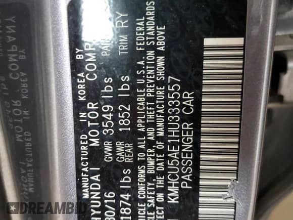 2017 Hyundai Accent Sport with VIN KMHCU5AE1HU333557, listed as a Copart auction lot 57465985 with 62,730 mi miles and Clean title. Bid and sale history available at DreamBid. Image 12.