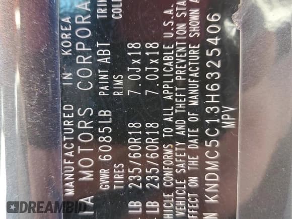 ✅ 2017 Kia Sedona EX • VIN: KNDMC5C13H6325406 • Лот: 90391755. Опубликован ранее на Copart с пробегом 152 700 миль. Бесплатный доступ к архиву аукционных продаж из США и подробный отчёт об истории автомобиля на DreamBid. Изображение 13.