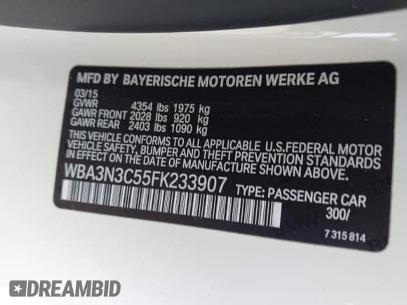 ✅ 2015 BMW 4 Series 428i • VIN: WBA3N3C55FK233907 • Лот: 42335053. Опубликован ранее на IAAI с пробегом 45 000 миль. Бесплатный доступ к архиву аукционных продаж из США и подробный отчёт об истории автомобиля на DreamBid. Изображение 9.