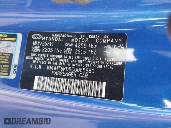 ✅ 2012 Hyundai Genesis Coupe Premium • VIN: KMHHT6KD8CU065880 • Lot: 43516474. Listed on IAAI with 120,765 mi. Free auction sales archive from the USA and detailed vehicle history report at DreamBid. Image 9.