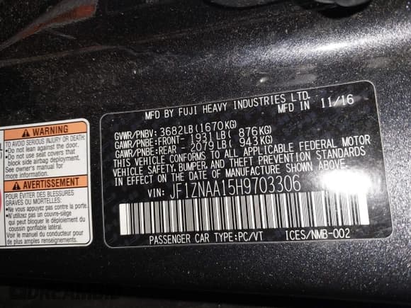 ✅ 2017 Toyota 86 • VIN: JF1ZNAA15H9703306 • Лот: 41222900. Опубликован ранее на IAAI с пробегом 63 301 миль. Бесплатный доступ к архиву аукционных продаж из США и подробный отчёт об истории автомобиля на DreamBid. Изображение 9.