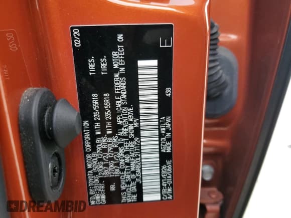 ✅ 2020 Lexus NX 300 F Sport • VIN: JTJSARBZ0L2171729 • Лот: 44077405. Опубликован ранее на Copart с пробегом 47 657 миль. Бесплатный доступ к архиву аукционных продаж из США и подробный отчёт об истории автомобиля на DreamBid. Изображение 16.