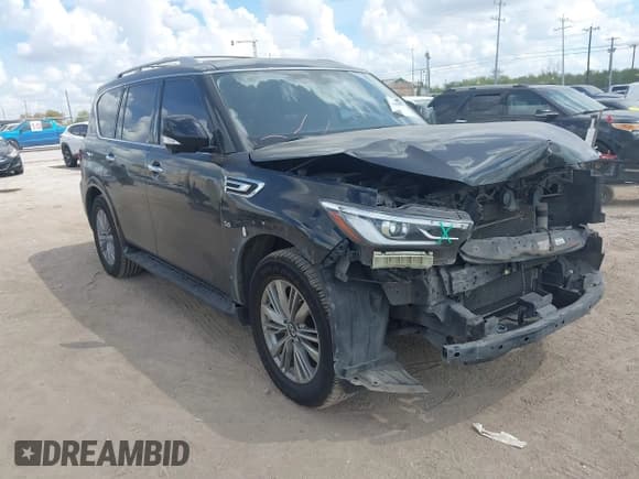 ✅ 2018 Infiniti QX80 • VIN: JN8AZ2ND3J9840423 • Lot: 43394840. Listed on IAAI with 128,180 mi. Free auction sales archive from the USA and detailed vehicle history report at DreamBid. Image 1.