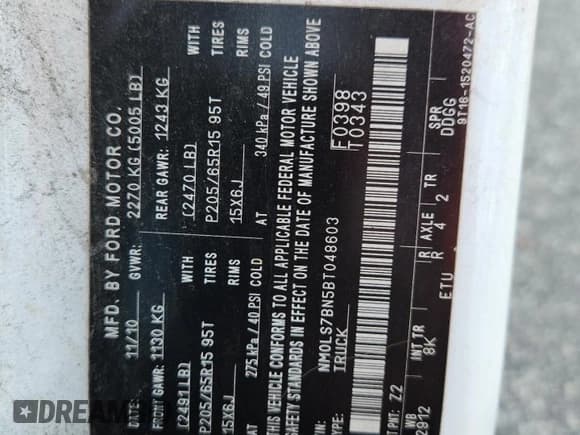 ✅ 2011 Ford Transit Connect XLT • VIN: NM0LS7BN5BT048603 • Lot: 60301445. Wystawiony na Copart z przebiegiem 308 051 mil. Bezpłatny archiwum sprzedaży aukcyjnych z USA i szczegółowy raport historii pojazdu na DreamBid. Zdjęcie 12.