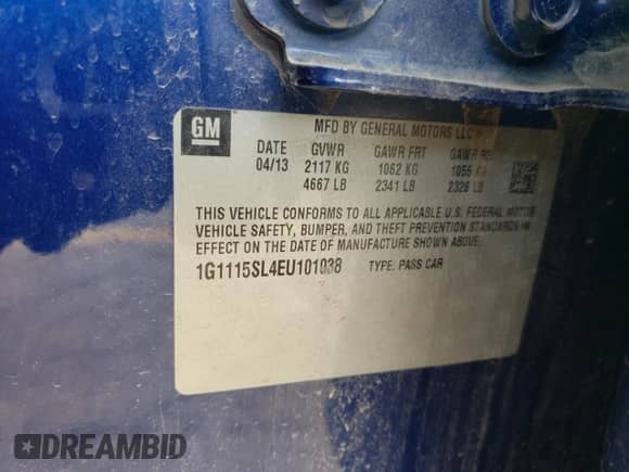 2014 Chevrolet Impala LT с VIN 1G1115SL4EU101038, выставлен на аукционе Copart как лот 63188694 с пробегом 131 264 миль миль и Чистый • Clean title. История ставок и продаж доступна на DreamBid. Изображение 12.