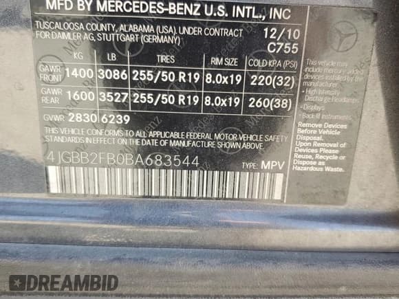 ✅ 2011 Mercedes-Benz M 350 • VIN: 4JGBB2FB0BA683544 • Лот: 67471405. Опубликован ранее на Copart с пробегом 116 364 миль. Бесплатный доступ к архиву аукционных продаж из США и подробный отчёт об истории автомобиля на DreamBid. Изображение 13.