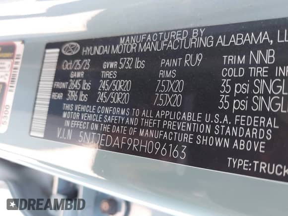 2024 Hyundai Santa Cruz Limited с VIN 5NTJEDAF9RH096163, выставлен на аукционе IAAI как лот 43344477 с пробегом 33 470 миль миль и . История ставок и продаж доступна на DreamBid. Изображение 9.