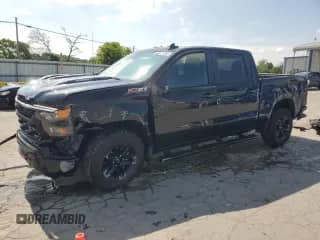 2025 Chevrolet Silverado 1500 Custom Trail Boss z VIN 3GCUKCE85SG151104, wystawiony jako Copart lot #66125365 z przebiegiem 21 602 mil mil oraz Szkoda całkowita • Salvage title. Historia ofert i sprzedaży dostępna na DreamBid. Obrazek 1.