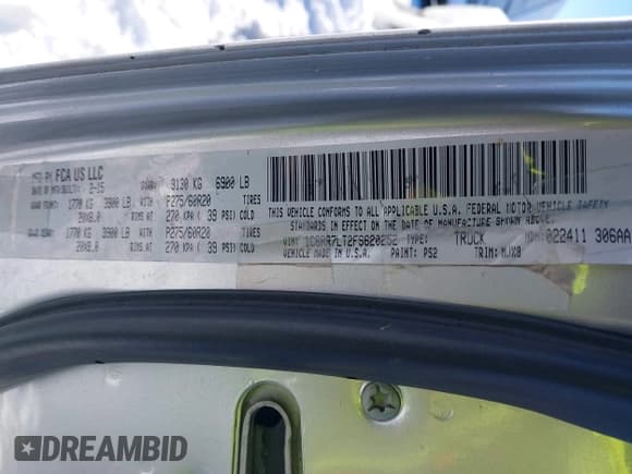 ✅ 2015 Ram 1500 Big Horn • VIN: 1C6RR7LT2FS620252 • Lot: 41149484. Listed on IAAI with 137,784 mi. Free auction sales archive from the USA and detailed vehicle history report at DreamBid. Image 9.