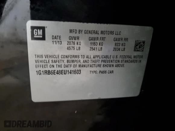 ✅ 2014 Chevrolet Volt • VIN: 1G1RB6E48EU141603 • Lot: 72236273. Wystawiony na Copart z przebiegiem 99 573 mil. Bezpłatny archiwum sprzedaży aukcyjnych z USA i szczegółowy raport historii pojazdu na DreamBid. Zdjęcie 12.