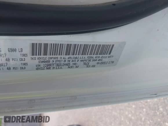 2016 Ram 1500 Express with VIN 1C6RR7FT8GS124465, listed as a IAAI auction lot 42553799 with 202,955 mi miles and . Bid and sale history available at DreamBid. Image 9.