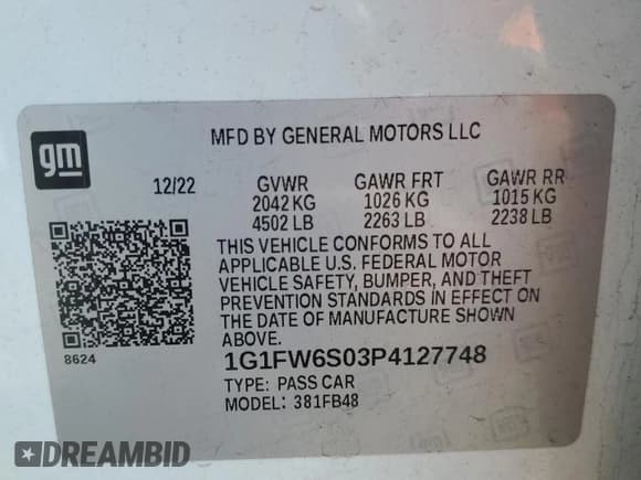 ✅ 2023 Chevrolet Bolt EV 1LT • VIN: 1G1FW6S03P4127748 • Lot: 55466605. Wystawiony na Copart z przebiegiem 10 499 mil. Bezpłatny archiwum sprzedaży aukcyjnych z USA i szczegółowy raport historii pojazdu na DreamBid. Zdjęcie 13.