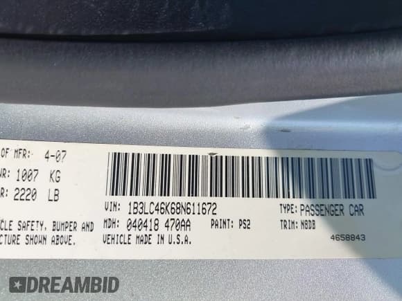 ✅ 2008 Dodge Avenger SE • VIN: 1B3LC46K68N611672 • Лот: 43344463. Опубликован ранее на IAAI с пробегом 287 753 миль. Бесплатный доступ к архиву аукционных продаж из США и подробный отчёт об истории автомобиля на DreamBid. Изображение 9.