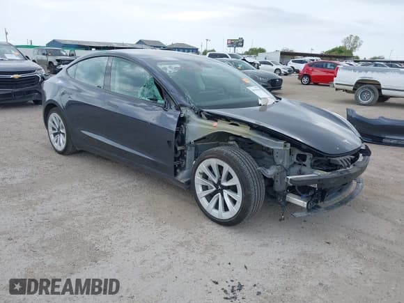 ✅ 2023 Tesla Model 3 • VIN: 5YJ3E1EA2PF610256 • Lot: 43515584. Listed on IAAI with 25,725 mi. Free auction sales archive from the USA and detailed vehicle history report at DreamBid. Image 1.