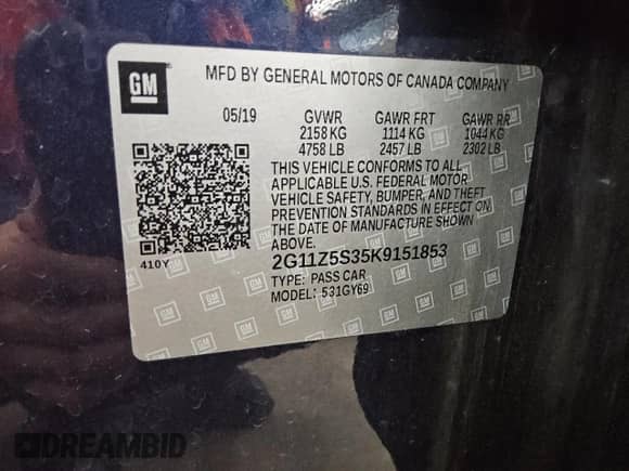 2019 Chevrolet Impala LT z VIN 2G11Z5S35K9151853, wystawiony jako Copart lot #89635985 z przebiegiem 108 313 mil mil oraz Czysty tytuł • Clean title. Historia ofert i sprzedaży dostępna na DreamBid. Obrazek 12.