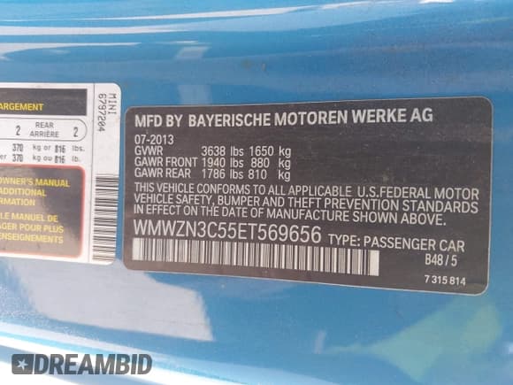 ✅ 2014 MINI Convertible • VIN: WMWZN3C55ET569656 • Лот: 42105348. Опубликован ранее на IAAI с пробегом 87 671 миль. Бесплатный доступ к архиву аукционных продаж из США и подробный отчёт об истории автомобиля на DreamBid. Изображение 9.