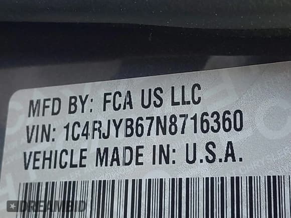 ✅ 2022 Jeep Grand Cherokee • VIN: 1C4RJYB67N8716360 • Lot: 42464479. Listed on IAAI with 17,208 mi. Free auction sales archive from the USA and detailed vehicle history report at DreamBid. Image 9.