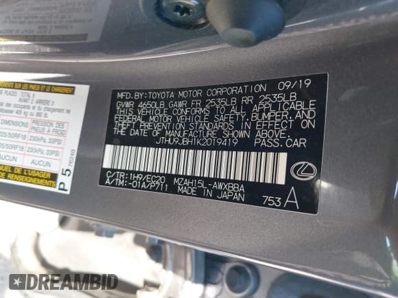 ✅ 2019 Lexus UX 250h • VIN: JTHU9JBH1K2019419 • Lot: 43156891. Wystawiony na IAAI z przebiegiem 33 898 mil. Bezpłatny archiwum sprzedaży aukcyjnych z USA i szczegółowy raport historii pojazdu na DreamBid. Zdjęcie 9.