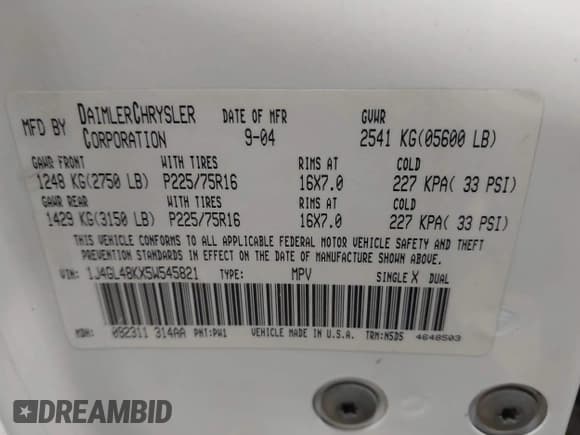 ✅ 2005 Jeep Liberty Sport • VIN: 1J4GL48KX5W545821 • Lot: 43747043. Listed on IAAI with 171,457 mi. Free auction sales archive from the USA and detailed vehicle history report at DreamBid. Image 9.