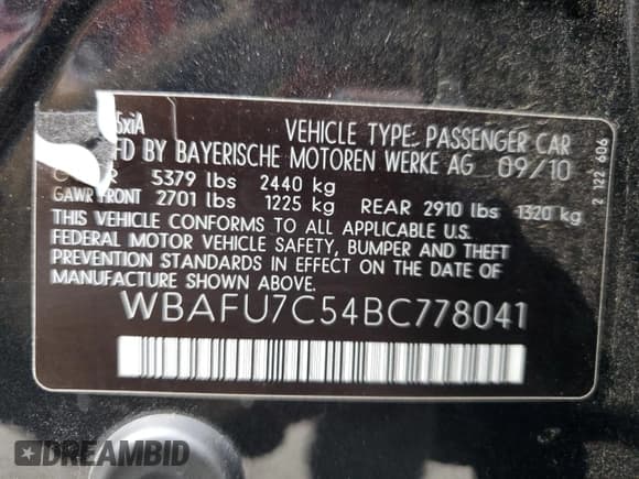 ✅ 2011 BMW 5 Series 535i xDrive • VIN: WBAFU7C54BC778041 • Лот: 92046965. Опубликован ранее на Copart с пробегом 129 815 миль. Бесплатный доступ к архиву аукционных продаж из США и подробный отчёт об истории автомобиля на DreamBid. Изображение 12.