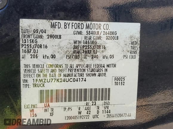 ✅ 2004 Ford Explorer Sport Trac XLS • VIN: 1FMZU77K24UC04174 • Lot: 41770811. Wystawiony na IAAI z przebiegiem 222 118 mil. Bezpłatny archiwum sprzedaży aukcyjnych z USA i szczegółowy raport historii pojazdu na DreamBid. Zdjęcie 9.