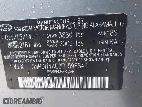 ✅ 2015 Hyundai Elantra SE • VIN: 5NPDH4AE2FH598843 • Лот: 43518006. Опубликован ранее на IAAI с пробегом 199 383 миль. Бесплатный доступ к архиву аукционных продаж из США и подробный отчёт об истории автомобиля на DreamBid. Изображение 9.