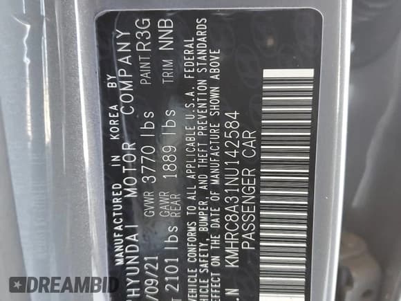 ✅ 2022 Hyundai Venue SEL • VIN: KMHRC8A31NU142584 • Лот: 45312955. Опубликован ранее на Copart с пробегом 29 655 миль. Бесплатный доступ к архиву аукционных продаж из США и подробный отчёт об истории автомобиля на DreamBid. Изображение 15.