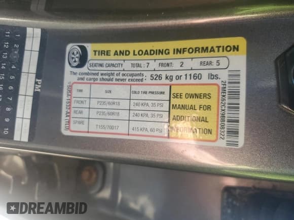 ✅ 2009 Ford Flex SEL • VIN: 2FMEK62CX9BB08322 • Lot: 72003425. Wystawiony na Copart z przebiegiem Nie podano. Bezpłatny archiwum sprzedaży aukcyjnych z USA i szczegółowy raport historii pojazdu na DreamBid. Zdjęcie 14.