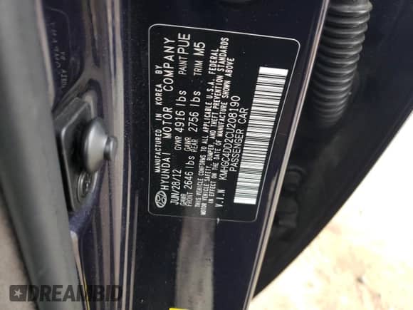 2012 Hyundai Genesis 3.8L z VIN KMHGC4DD2CU208190, wystawiony jako Copart lot #78205384 z przebiegiem 241 559 mil mil oraz Szkoda całkowita • Salvage title. Historia ofert i sprzedaży dostępna na DreamBid. Obrazek 12.