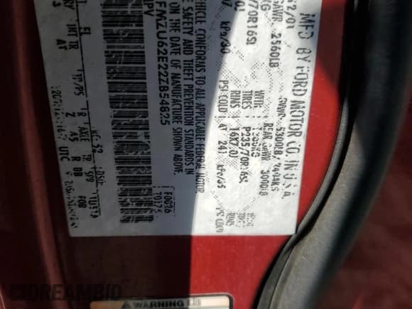 ✅ 2002 Ford Explorer XLS • VIN: 1FMZU62E22ZB54825 • Лот: 80952105. Опубликован ранее на Copart с пробегом Не указан. Бесплатный доступ к архиву аукционных продаж из США и подробный отчёт об истории автомобиля на DreamBid. Изображение 14.