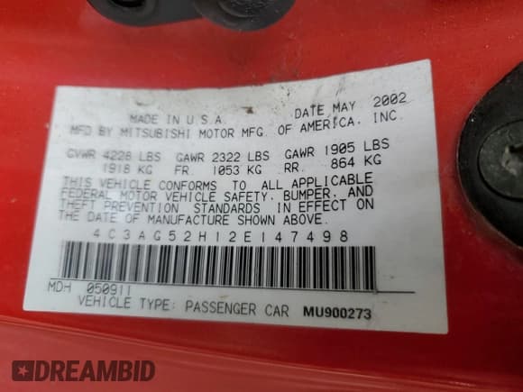 ✅ 2002 Chrysler Sebring LXi • VIN: 4C3AG52H12E147498 • Лот: 82664724. Опубликован ранее на Copart с пробегом 142 093 миль. Бесплатный доступ к архиву аукционных продаж из США и подробный отчёт об истории автомобиля на DreamBid. Изображение 12.