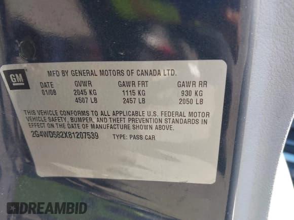 ✅ 2008 Buick LaCrosse CXL • VIN: 2G4WD582X81207539 • Lot: 43640118. Listed on IAAI with 125,385 mi. Free auction sales archive from the USA and detailed vehicle history report at DreamBid. Image 9.