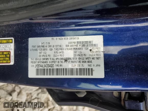 ✅ 2010 Mazda CX-7 Touring • VIN: JM3ER4WL8A0304920 • Lot: 55747955. Listed on Copart with 171,058 mi. Free auction sales archive from the USA and detailed vehicle history report at DreamBid. Image 13.