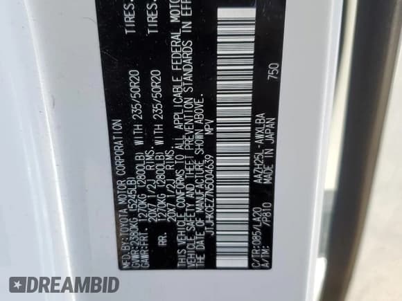 ✅ 2022 Lexus NX 350h Luxury • VIN: JTJHKCEZ7N5004639 • Lot: 48561293. Listed on Copart with 7,072 mi. Free auction sales archive from the USA and detailed vehicle history report at DreamBid. Image 13.