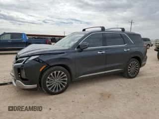 2023 Hyundai Palisade Calligraphy with VIN KM8R7DGE0PU628649, listed as a Copart auction lot 69081973 with 3,504 mi miles and . Bid and sale history available at DreamBid. Image 1.