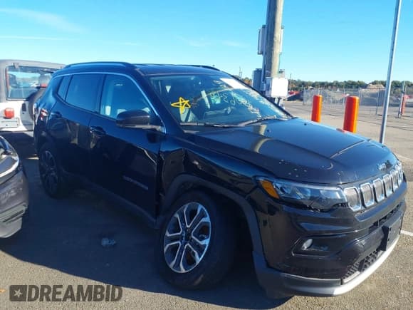 ✅ 2022 Jeep Compass Limited • VIN: 3C4NJDCB5NT150056 • Lot: 43063429. Listed on IAAI with 27,701 mi. Free auction sales archive from the USA and detailed vehicle history report at DreamBid. Image 6.