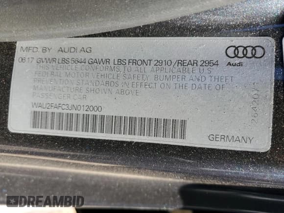 ✅ 2018 Audi S7 Prestige • VIN: WAU2FAFC3JN012000 • Lot: 57442612. Listed on Copart with 21,198 mi. Free auction sales archive from the USA and detailed vehicle history report at DreamBid. Image 10.
