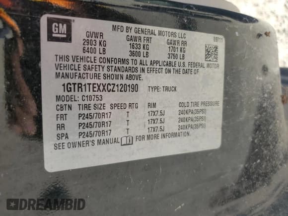 ✅ 2012 GMC Sierra 1500 Work Truck • VIN: 1GTR1TEXXCZ120190 • Лот: 90570975. Опубликован ранее на Copart с пробегом Не указан. Бесплатный доступ к архиву аукционных продаж из США и подробный отчёт об истории автомобиля на DreamBid. Изображение 12.