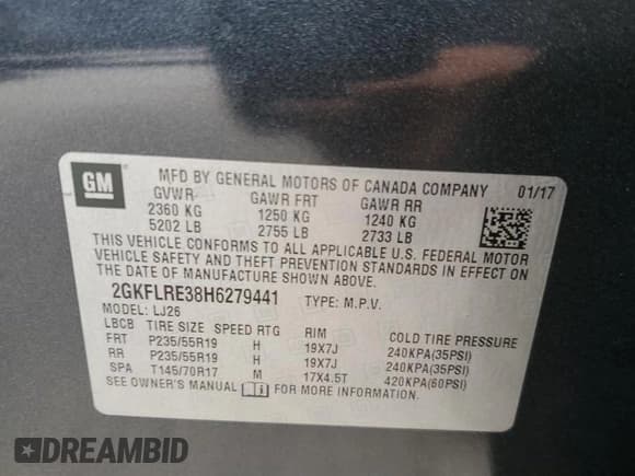 ✅ 2017 GMC Terrain Denali • VIN: 2GKFLRE38H6279441 • Lot: 59109425. Wystawiony na Copart z przebiegiem 215 537 mil. Bezpłatny archiwum sprzedaży aukcyjnych z USA i szczegółowy raport historii pojazdu na DreamBid. Zdjęcie 13.