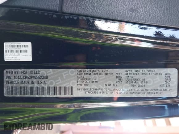 ✅ 2023 Jeep Wrangler Rubicon • VIN: 1C4JJXR63PW562340 • Лот: 43882624. Опубликован ранее на IAAI с пробегом Не указан. Бесплатный доступ к архиву аукционных продаж из США и подробный отчёт об истории автомобиля на DreamBid. Изображение 9.