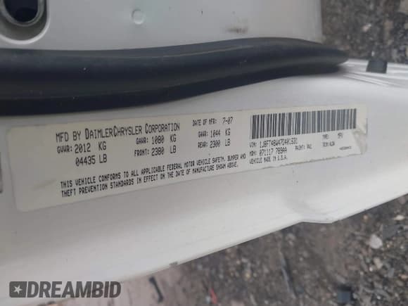 ✅ 2007 Jeep Patriot Limited • VIN: 1J8FT48W47D401631 • Lot: 43309240. Listed on IAAI with 148,523 mi. Free auction sales archive from the USA and detailed vehicle history report at DreamBid. Image 9.