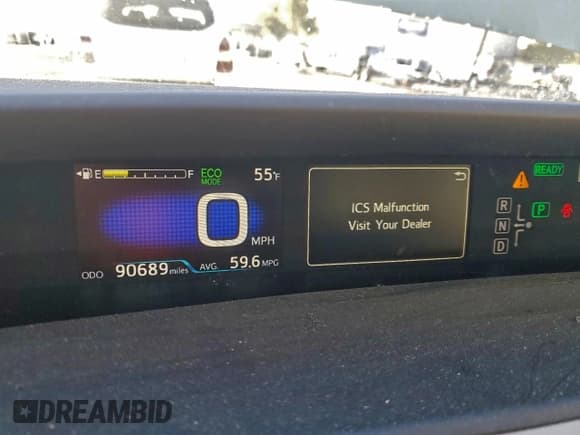 ✅ 2017 Toyota Prius Two • VIN: JTDKBRFU3H3042870 • Lot: 94104135. Listed on Copart with 90,689 mi. Free auction sales archive from the USA and detailed vehicle history report at DreamBid. Image 9.