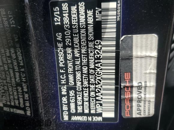 ✅ 2016 Porsche Cayenne • VIN: WP1AA2A2XGKA13249 • Lot: 57411465. Listed on Copart with 165,074 mi. Free auction sales archive from the USA and detailed vehicle history report at DreamBid. Image 13.