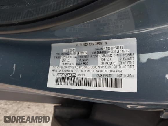 ✅ 2023 Mazda CX-9 Grand Touring • VIN: JM3TCBDY2P0636226 • Lot: 42384360. Listed on IAAI with 161,352 mi. Free auction sales archive from the USA and detailed vehicle history report at DreamBid. Image 9.