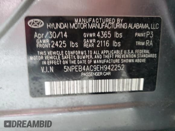 ✅ 2014 Hyundai Sonata GLS • VIN: 5NPEB4AC9EH942252 • Lot: 61526604. Wystawiony na Copart z przebiegiem 199 929 mil. Bezpłatny archiwum sprzedaży aukcyjnych z USA i szczegółowy raport historii pojazdu na DreamBid. Zdjęcie 14.