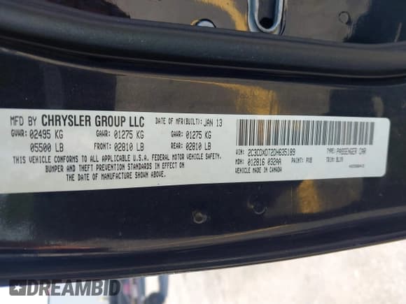 ✅ 2013 Dodge Charger RT Max • VIN: 2C3CDXDT2DH635189 • Lot: 42999218. Listed on IAAI with 113,621 mi. Free auction sales archive from the USA and detailed vehicle history report at DreamBid. Image 9.