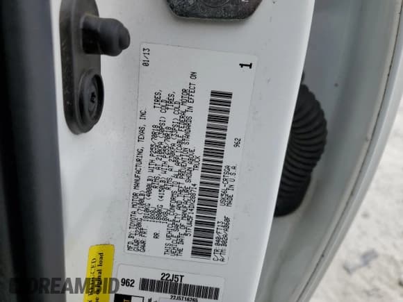 ✅ 2013 Toyota Tundra • VIN: 5TFUW5F14DX288714 • Lot: 82133265. Listed on Copart with 234,192 mi. Free auction sales archive from the USA and detailed vehicle history report at DreamBid. Image 12.