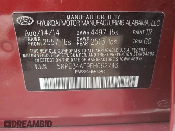 ✅ 2015 Hyundai Sonata Limited • VIN: 5NPE34AF9FH062743 • Лот: 83760125. Опубликован ранее на Copart с пробегом 140 953 миль. Бесплатный доступ к архиву аукционных продаж из США и подробный отчёт об истории автомобиля на DreamBid. Изображение 13.